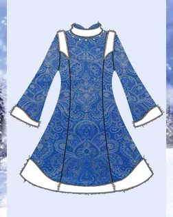 Выкройка: платье Снегурочки W-01-1001 арт. ВКК-2547-44-ВП0338
