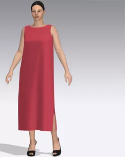 Купить Весна-лето Выкройка: прямое длинное платье F029 арт. ВКК-4231-1-ВП1122 оптом
