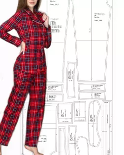 Выкройка: пижама (рубашка и брюки) арт. ВКК-3023-7-ВП0699