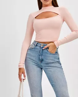 Выкройка: лонгслив укороченный с вырезом и длинными рукавами арт. ВКК-5276-1-ВП1887 Выкройка: лонгслив укороченный с вырезом и длинными рукавами арт. ВКК-5276-1-ВП1887