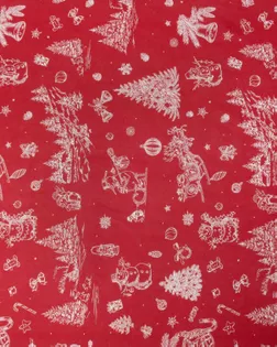 Купить Ткани для дома красного цвета Новогодние традиции (Рогожка набивная) арт. РЖК-307-1-0896.071 оптом