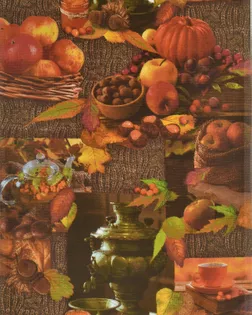 Купить Ткани для дома коричневого цвета Осень (Полотно вафельное 50 см) арт. ПВ50-244-1-0989.122 оптом