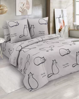 Поплин наб., шир. 220 см,  пл 115+-2. 100% хл. рис 13494/1 Cats сер. Самтекс арт. ПРО-298-1-Б00565.112