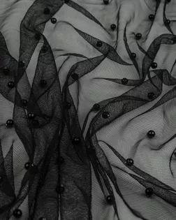 Купить Одежные ткани черного цвета 30 метров Сетка "Бусинка" арт. ТСС-13-5-20102.001 оптом в Караганде