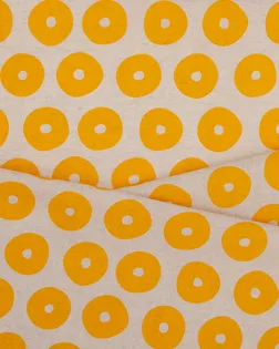 Купить Ткани для дома желтого цвета Круги (Полулен декоративный) арт. ПЛД-6-1-2061.006 оптом