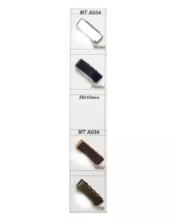 Стопора и аксессуары MT A034 р.1х2,6см уп.36шт (никель) арт. НКО-41-1-47155