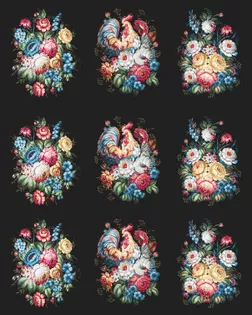 Полотно вафельное 150 см набивное арт 149    рис 29406/1  "Жостово" арт. ПВ150-415-1-1844.152