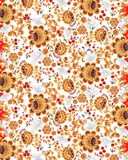 Рогожка 150 см набивная арт 904   рис 29407/1  "Новая хохлома" арт. РЖК-388-1-1949.124