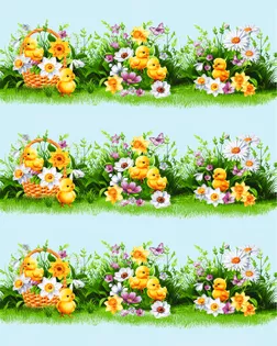 Полотно вафельное 150 см набивное арт 149    рис 29472/1  "Весенний праздник" арт. ПВ150-418-1-1844.155