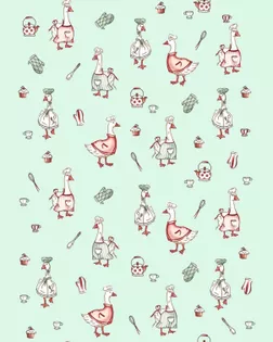 Полотно вафельное 50 см набивное арт 60   рис 29477/2  "Гуси" арт. ПВ50-501-1-1855.191