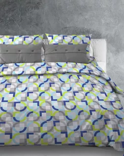 Бязь арт. 262/7 С набивная   шир.220 пл.120+-6  рис 307 Диалог  вид 9/14 б/з бирюзовый арт. ХБ-1772-1-Б00433.050