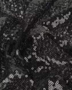 Купить Пайеточная ткань для одежды черного цвета Пайетка на сетке арт. ПАЙ-8-1-20144.001 оптом в Череповце