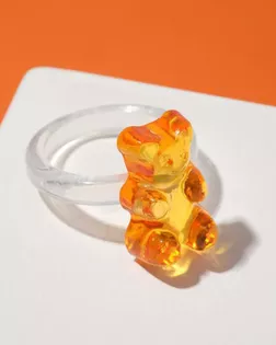 Кольцо "Мармеладный мишка", цвет оранжевый, размер 16 арт. БЖ-60-1-45381
