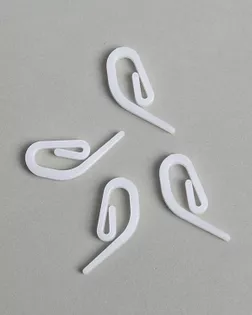 Крючок шторный р.1х2,6см 100шт (белый) арт. ШТФК-35-1-48578