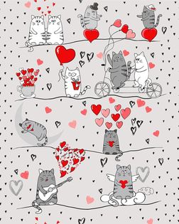Влюбленные коты (Полотно вафельное 50 см) арт. ПВ50-410-1-1855.131