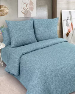 Поплин наб., шир. 220 см,  пл 115+-2. 100% хл. рис 70752/2 Бирюза ( Компаньон к Лазуриту) арт. ПРО-160-1-Б00565.068