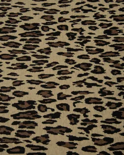 Купить Ткань трикотаж оттенок бежевый Джерси жаккард "Леопард" арт. ТДЖ-66-1-20428.001 оптом в Набережных Челнах