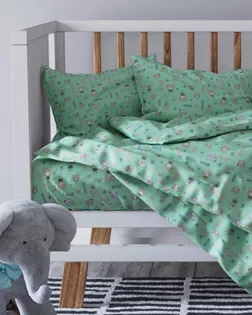 Бязь арт. 262/7 С набивная  шир.150 пл.120+-6  рис. 099 Полосатые мишки  вид  3 зеленый арт. ХВ-1705-1-Б00432.192