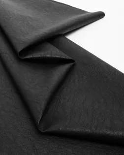 Купить Ткани для одежды черного цвета Кожа на тканой основе "Афина" крэш арт. ИКЖ-38-1-20752.001 оптом в Череповце