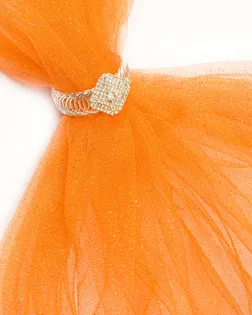 Купить Фатин для аксессуаров цвет оранжевый Сетка "Бриллиант" арт. ФТН-8-22-6229.006 оптом в Караганде