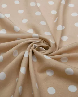Купить Ткань для мусульманской одежды для намаза персикового цвета из Китая Штапель принт горох арт. ПШТ-436-4-20680.004 оптом в Алматы