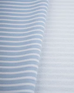 Купить Ткань принт оттенок бело-голубой Футер "Адидас" полоска арт. ТФД-1-4-14926.004 оптом в Набережных Челнах