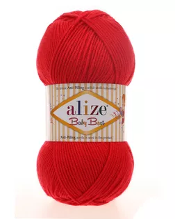 Пряжа Alize 'Baby Best' 100г 240м (10% бамбук, 90% акрил) с эффектом АНТИПИЛЛИНГ (56 красный) арт. АРС-46341-1-АРС0001146388