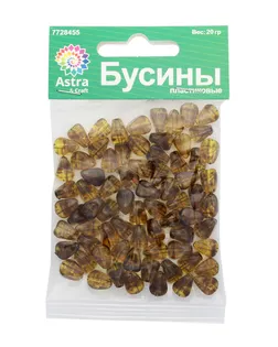 Бусины пластиковые 3414 'Янтарь' 10*7,5мм, 20гр Астра арт. АРС-12577-1-АРС0001200487
