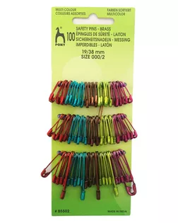 85502 Булавки английские 19 мм/38 мм, латунь, цветные, 100 шт PONY арт. АРС-12882-1-АРС0001201715