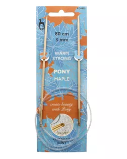 30405 Спицы вязальные круговые 3,00мм*80см, клен, PONY арт. АРС-34154-1-АРС0001209007