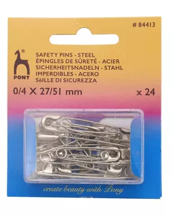 84413 Булавки английские 27-51мм, сталь, 24шт PONY арт. АРС-13677-1-АРС0001209057