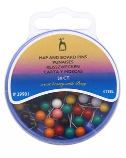 29901 Булавки портновские 0,8мм/15мм, сталь, 50шт PONY арт. АРС-13693-1-АРС0001209084