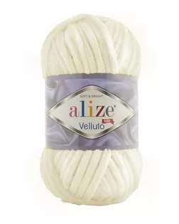 Пряжа Alize 'Velluto' 100гр. 68м. (100% микрополиэстер) (62 светло-молочный) арт. АРС-45128-1-АРС0001224546