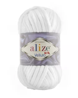 Пряжа Alize 'Velluto' 100гр. 68м. (100% микрополиэстер) (55 белый) арт. АРС-47242-1-АРС0001224547