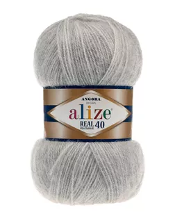 Пряжа ALIZE 'Angora real 40' 100 гр. 430м (40% шерсть, 60% акрил) (614 серый меланж) арт. АРС-47426-1-АРС0001226930