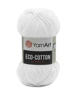 Пряжа YarnArt 'Eco Cotton' 100гр 220м (80% хлопок, 20% полиэстер) (760 белый) арт. АРС-44133-1-АРС0001234117