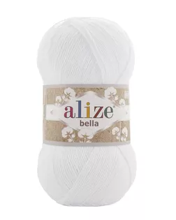 Пряжа ALIZE 'Bella 100' 100гр. 360м.(100% хлопок) (55 белый) арт. АРС-51496-1-АРС0001236387