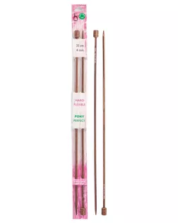 41909 Спицы вязальные прямые PERFECT 4,0 мм*35 см, дерево, 2 шт PONY арт. АРС-38329-1-АРС0001237009