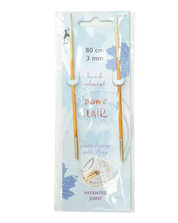 68041 Спицы вязальные круговые Flair 3,0 мм*80 см, клен, PONY арт. АРС-39032-1-АРС0001237015