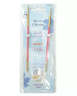 68043 Спицы вязальные круговые Flair 3,5 мм*80 см, клен, PONY арт. АРС-39033-1-АРС0001237016