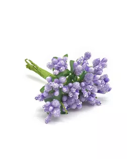 AR554 Букетик декоративных цветов, 2см (12шт/упак) (фиолетовый) арт. АРС-39346-1-АРС0001247632