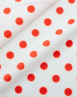 29491 Мех коротковорсовый 1,5мм с принтом горох, 47*47см (+/-2см), 100% п/э (белый/красный) арт. АРС-48828-1-АРС0001254588