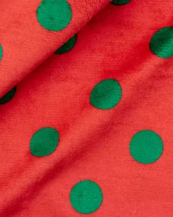 29491 Мех коротковорсовый 1,5мм с принтом горох, 47*47см (+/-2см), 100% п/э (красный/зеленый) арт. АРС-48830-1-АРС0001254590