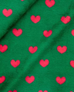 29492 Мех коротковорсовый 1,5мм с принтом сердечки, 47*47см (+/-2см), 100% п/э (зеленый/красный) арт. АРС-48832-1-АРС0001254594