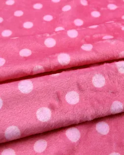 29495 Мех коротковорсовый 3мм с принтом горох, 47*47см (+/-2см), 100% п/э (розовый/светло-розовый) арт. АРС-48834-1-АРС0001254596