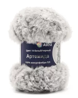 Пряжа Astra Premium 'Артемида' 100гр. 60м (100% микрофибра ПЛ) (14 бело-черный) арт. АРС-56416-1-АРС0001279088