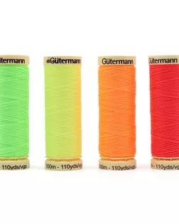 734463 Набор швейных нитей Sew-All 100 м, 4 цвета NEON Gutermann (1) арт. АРС-57625-1-АРС0001280754