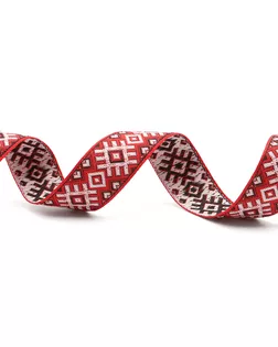 С1852Г17 (С3772Г17) Лента жаккардовая рис. 9474 24мм*25м (белый/красный) арт. АРС-53424-1-АРС0001282319