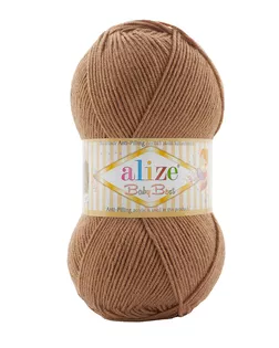 Пряжа Alize 'Baby Best' 100г 240м (10% бамбук, 90% акрил) с эффектом АНТИПИЛЛИНГ (824 светло-коричневый) арт. АРС-57615-1-АРС0001286793