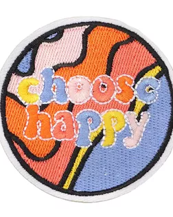 Термоаппликация 'Choose Happy', 6,4*6,5см, Hobby&Pro арт. АРС-58743-1-АРС0001287138